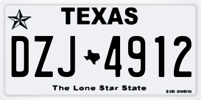 TX license plate DZJ4912