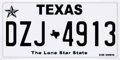 TX license plate DZJ4913