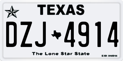 TX license plate DZJ4914