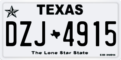 TX license plate DZJ4915