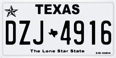 TX license plate DZJ4916