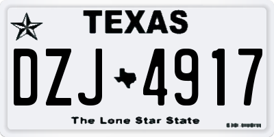 TX license plate DZJ4917