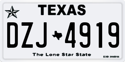 TX license plate DZJ4919