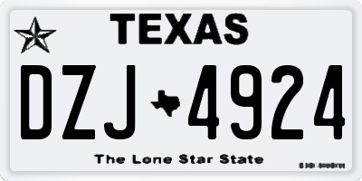 TX license plate DZJ4924