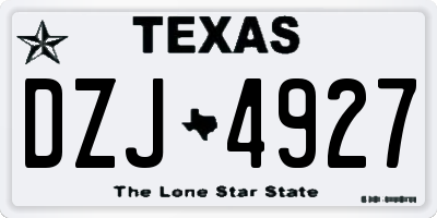 TX license plate DZJ4927