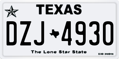 TX license plate DZJ4930