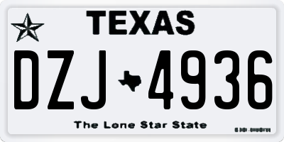 TX license plate DZJ4936