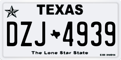 TX license plate DZJ4939