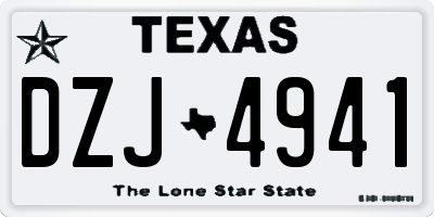 TX license plate DZJ4941