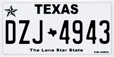 TX license plate DZJ4943