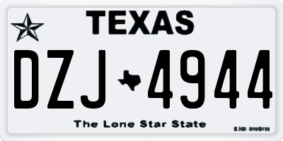 TX license plate DZJ4944