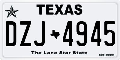 TX license plate DZJ4945