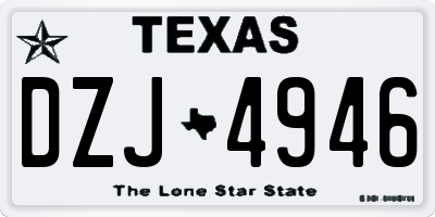 TX license plate DZJ4946