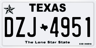 TX license plate DZJ4951