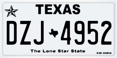 TX license plate DZJ4952