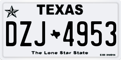 TX license plate DZJ4953