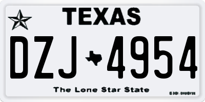 TX license plate DZJ4954
