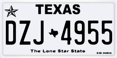 TX license plate DZJ4955