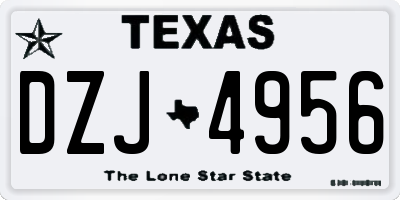 TX license plate DZJ4956
