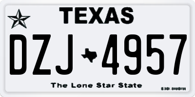 TX license plate DZJ4957