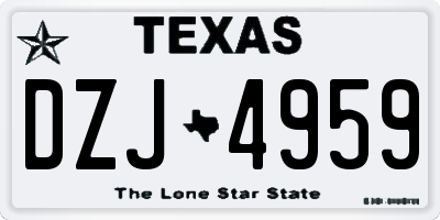 TX license plate DZJ4959