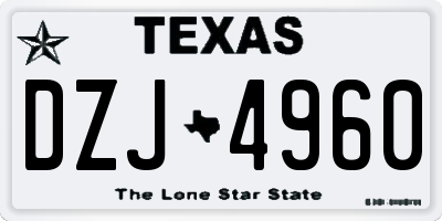 TX license plate DZJ4960
