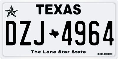 TX license plate DZJ4964