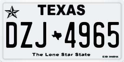 TX license plate DZJ4965