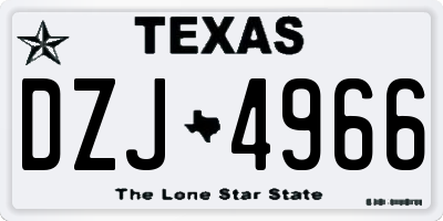 TX license plate DZJ4966