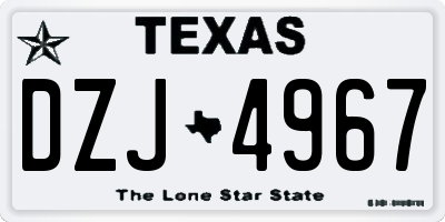 TX license plate DZJ4967