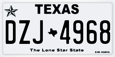 TX license plate DZJ4968