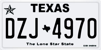 TX license plate DZJ4970