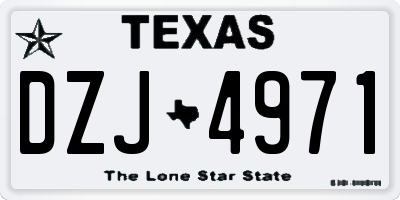 TX license plate DZJ4971