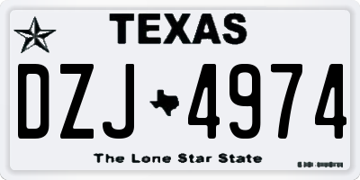TX license plate DZJ4974