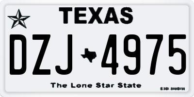 TX license plate DZJ4975