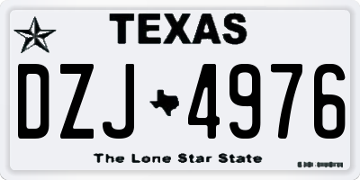 TX license plate DZJ4976