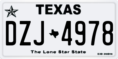 TX license plate DZJ4978
