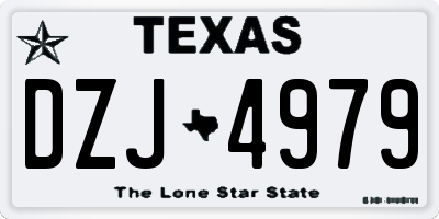 TX license plate DZJ4979