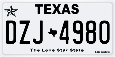TX license plate DZJ4980