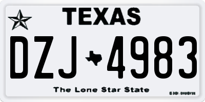 TX license plate DZJ4983