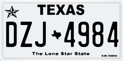 TX license plate DZJ4984