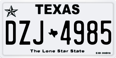 TX license plate DZJ4985