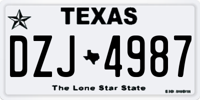 TX license plate DZJ4987