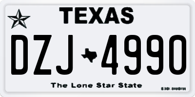 TX license plate DZJ4990