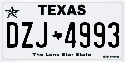 TX license plate DZJ4993