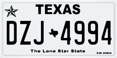 TX license plate DZJ4994