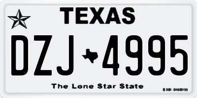 TX license plate DZJ4995