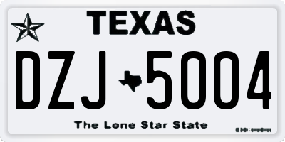 TX license plate DZJ5004