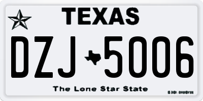 TX license plate DZJ5006