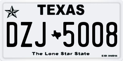 TX license plate DZJ5008